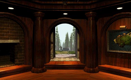 A view from inside the Li-Barry looking out from its main entrance.