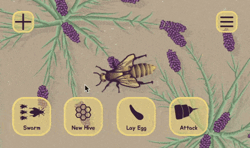 The queen bee lays new hives.