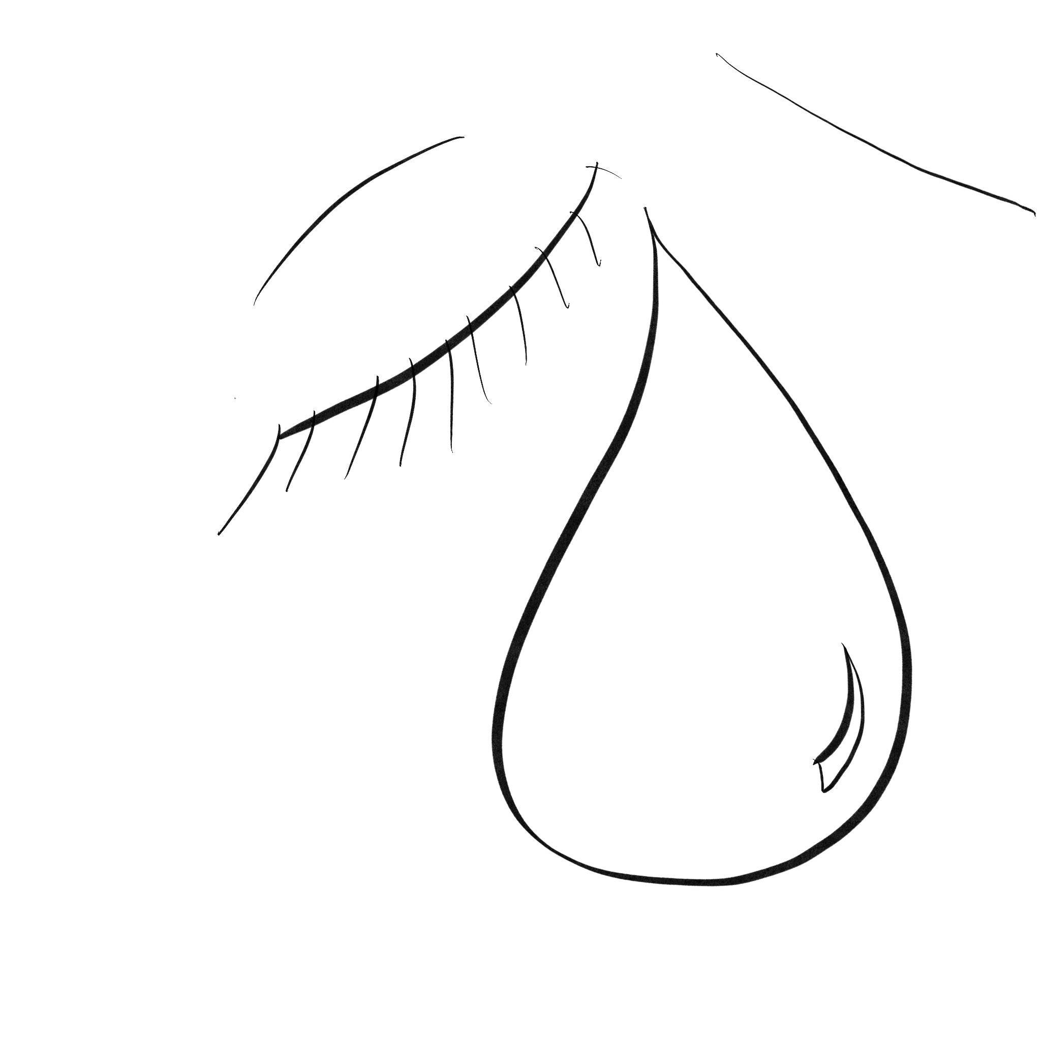an eye with a tear