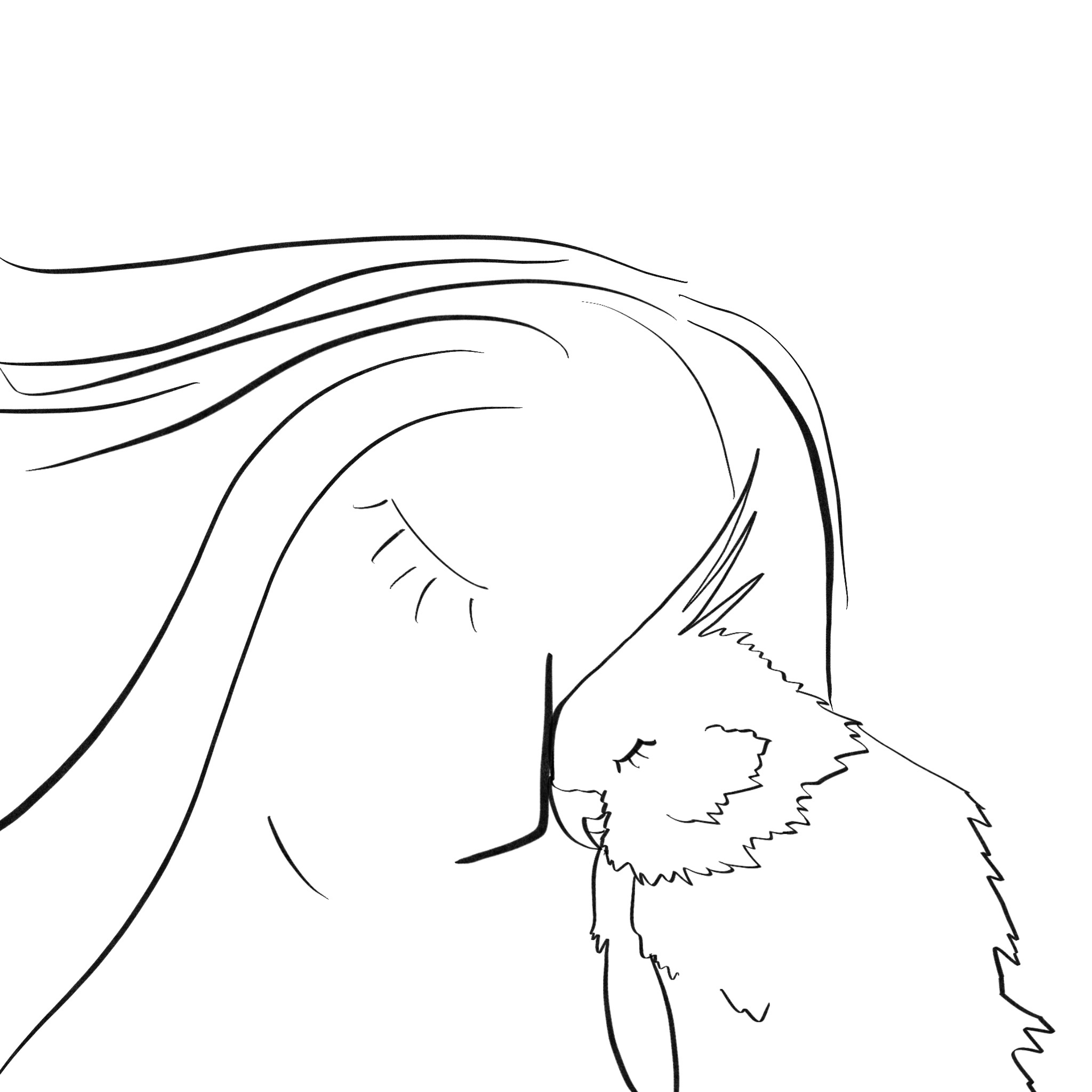 A cockatiel and a girl nose to nose.