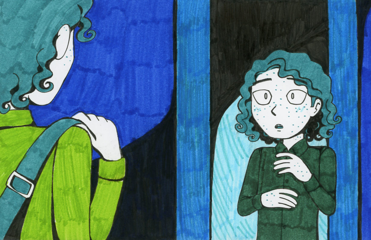 Rowan, at age thirteen, standing in the dark hallway of his home, in  his pajamas. He watches curiously as his older brother, Hale, comes in the front door.