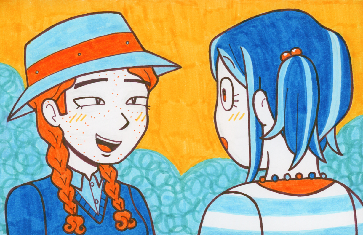 Kiva and Rowan talking.