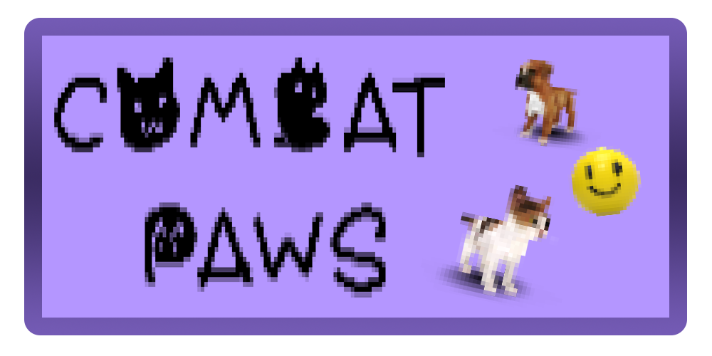logo of the game's name Combat Paws