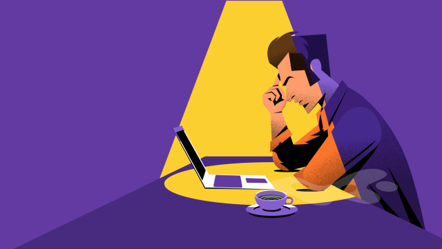 Stressed man at work