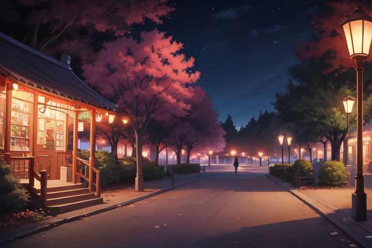 parc de nuit romantique