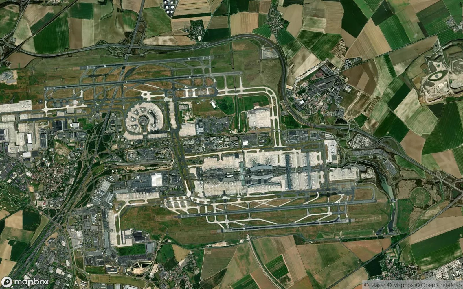 Charles de Gaulle satellite view