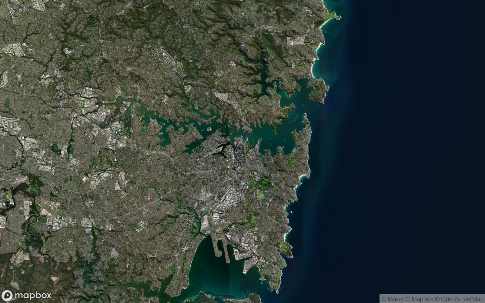 Sydney satellite view