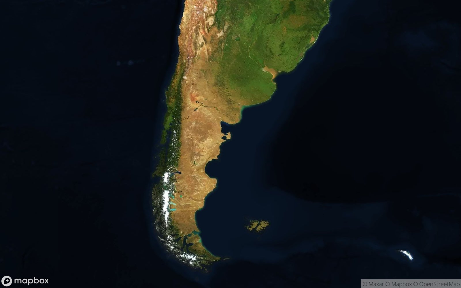 Argentina satellite view