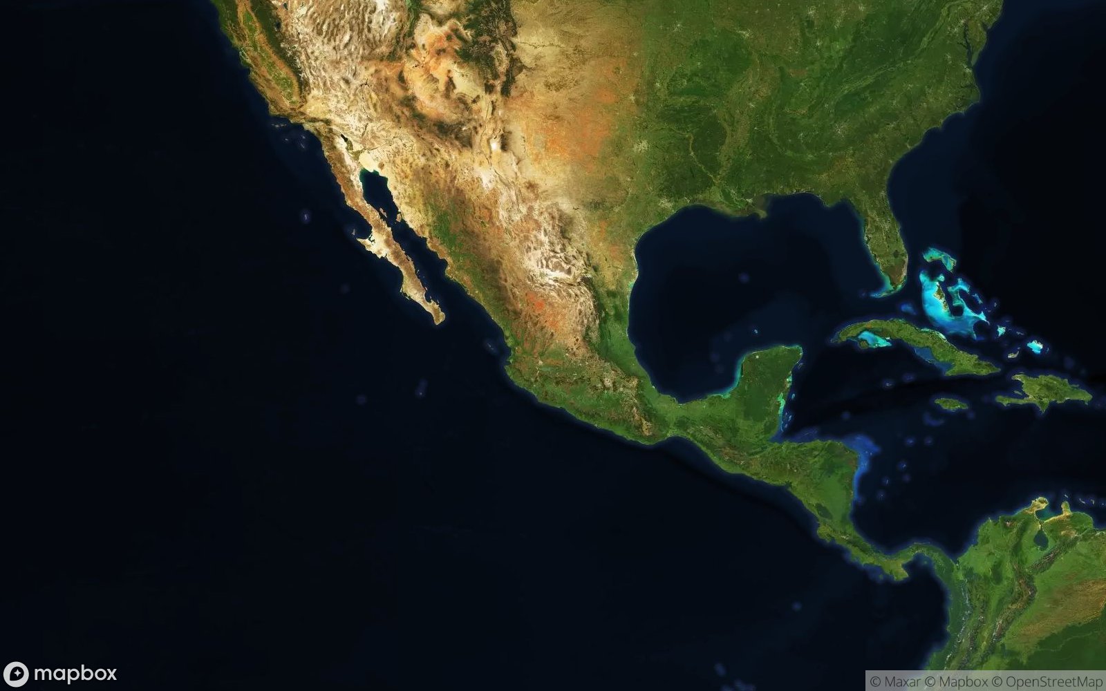 Mexico satellite view