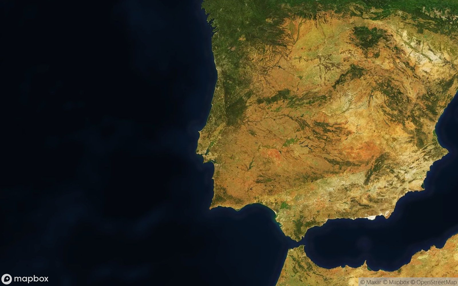 Portugal satellite view