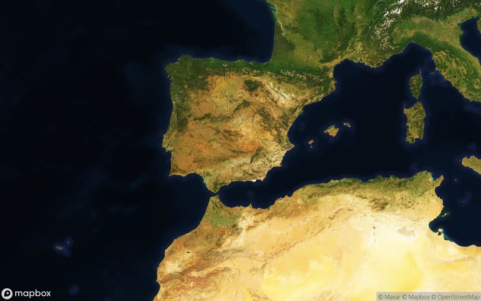 Spain satellite view