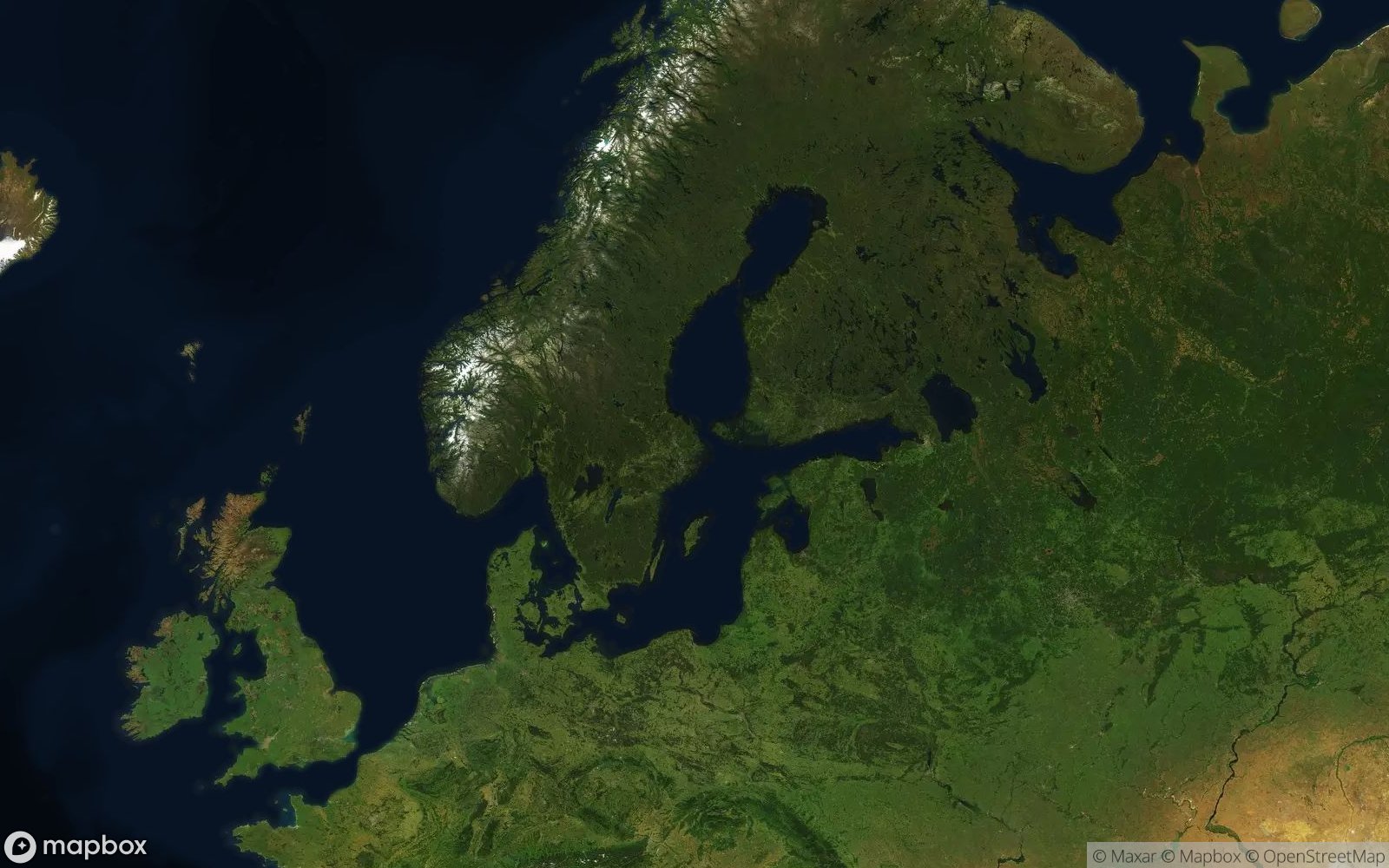 Sweden satellite view