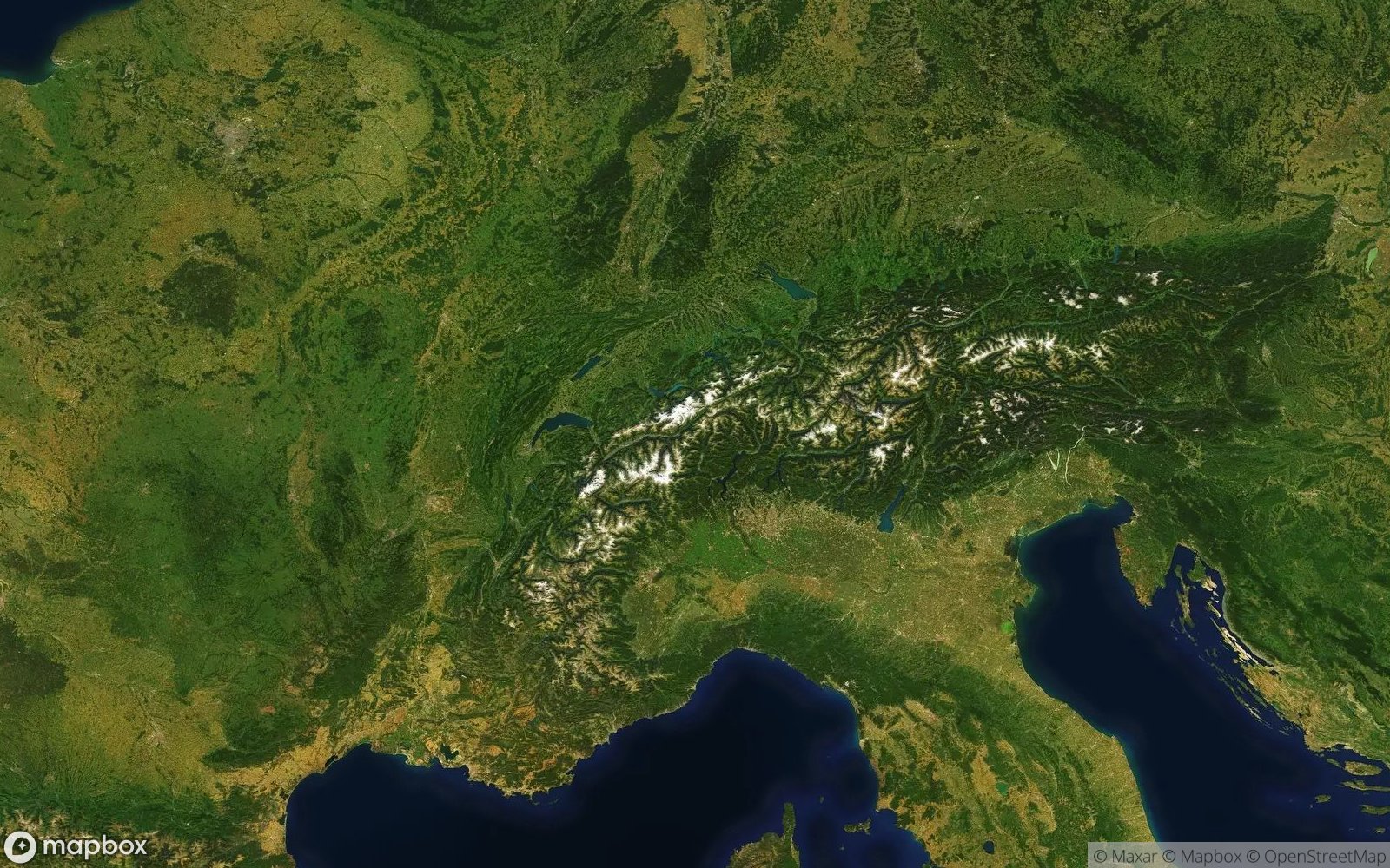 Switzerland satellite view