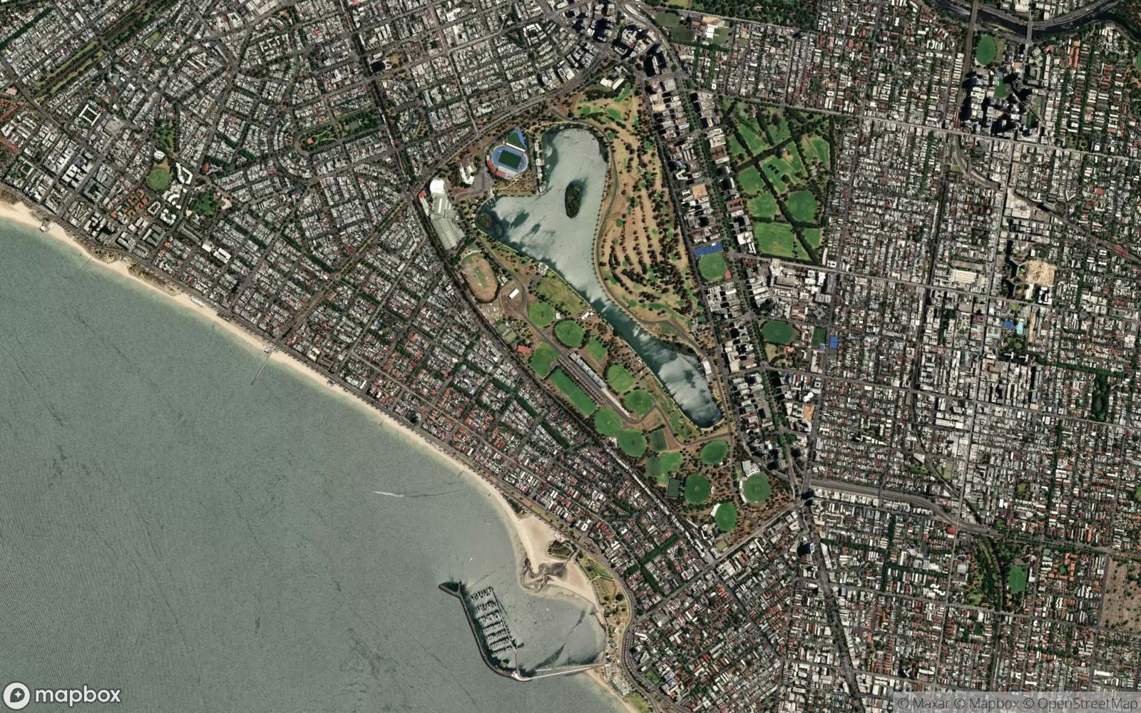 Albert Park satellite view