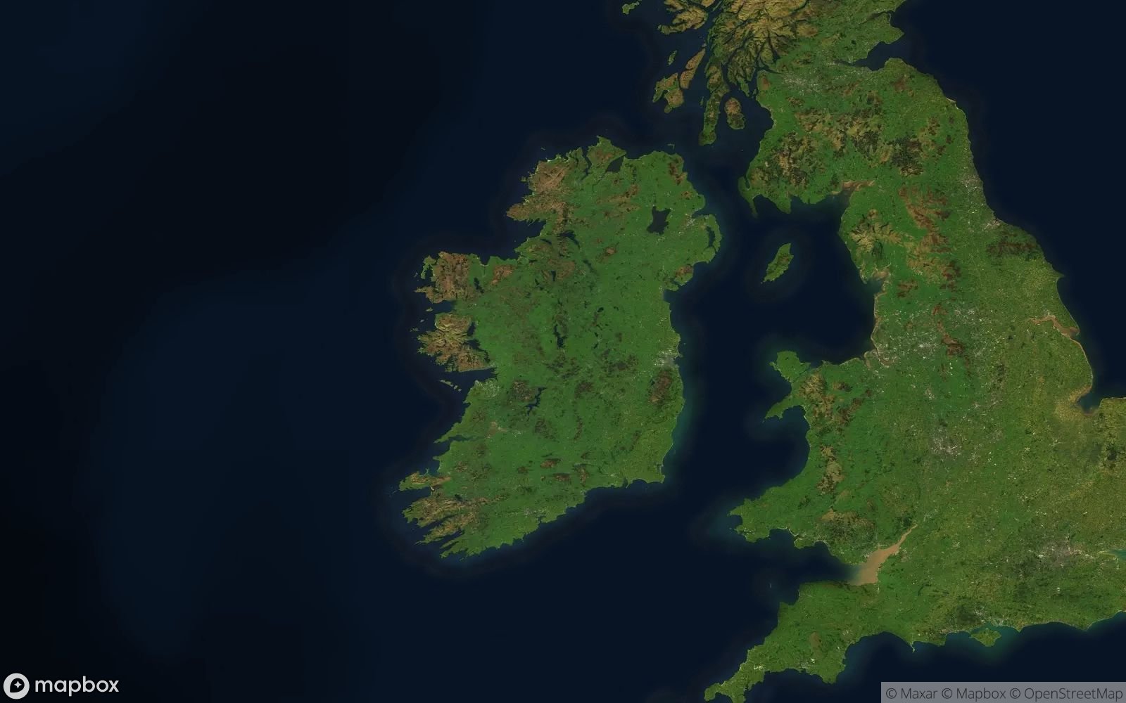 Ireland satellite view