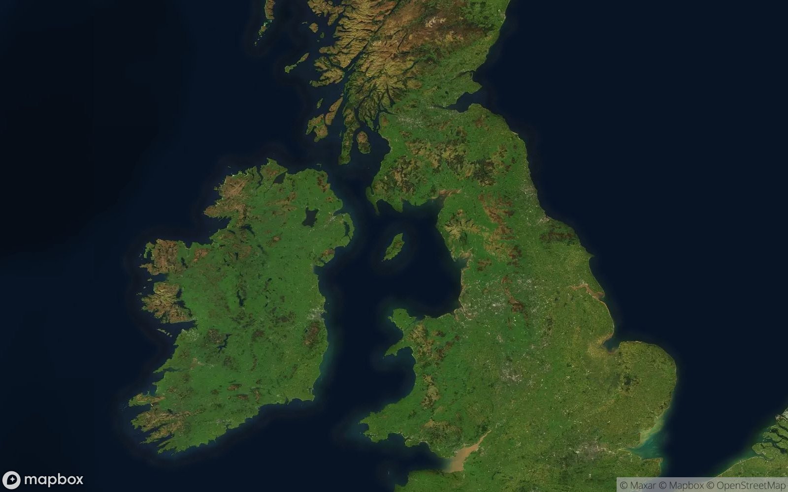 Isle of Man satellite view