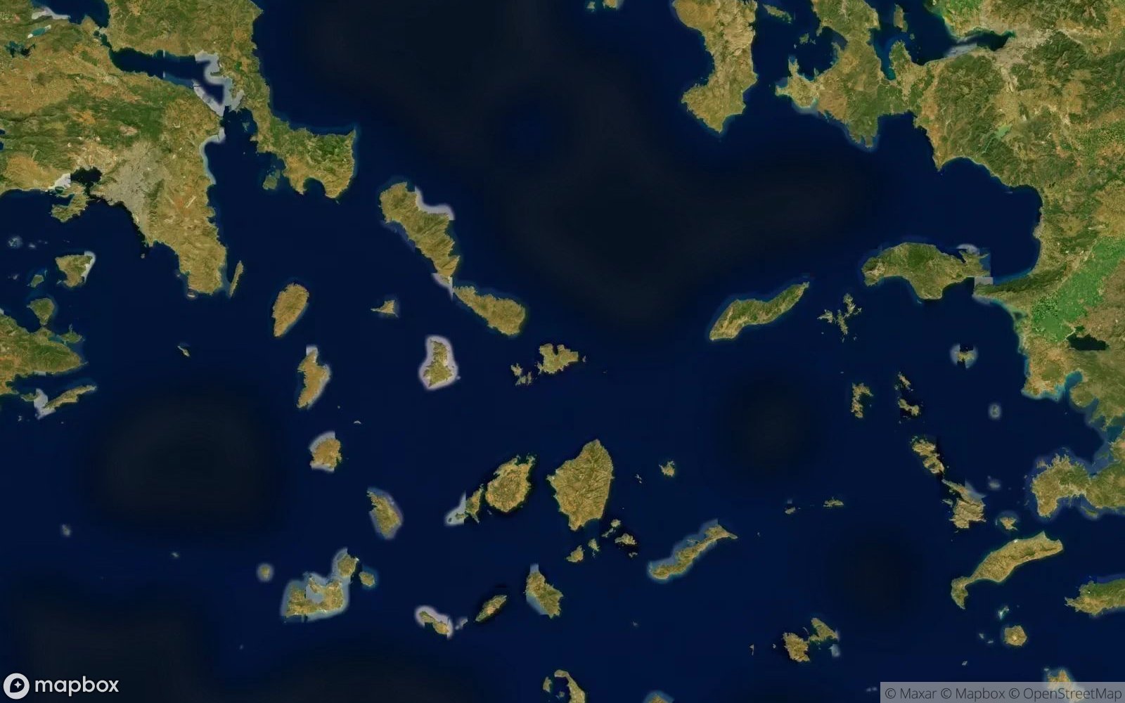 Mykonos satellite view