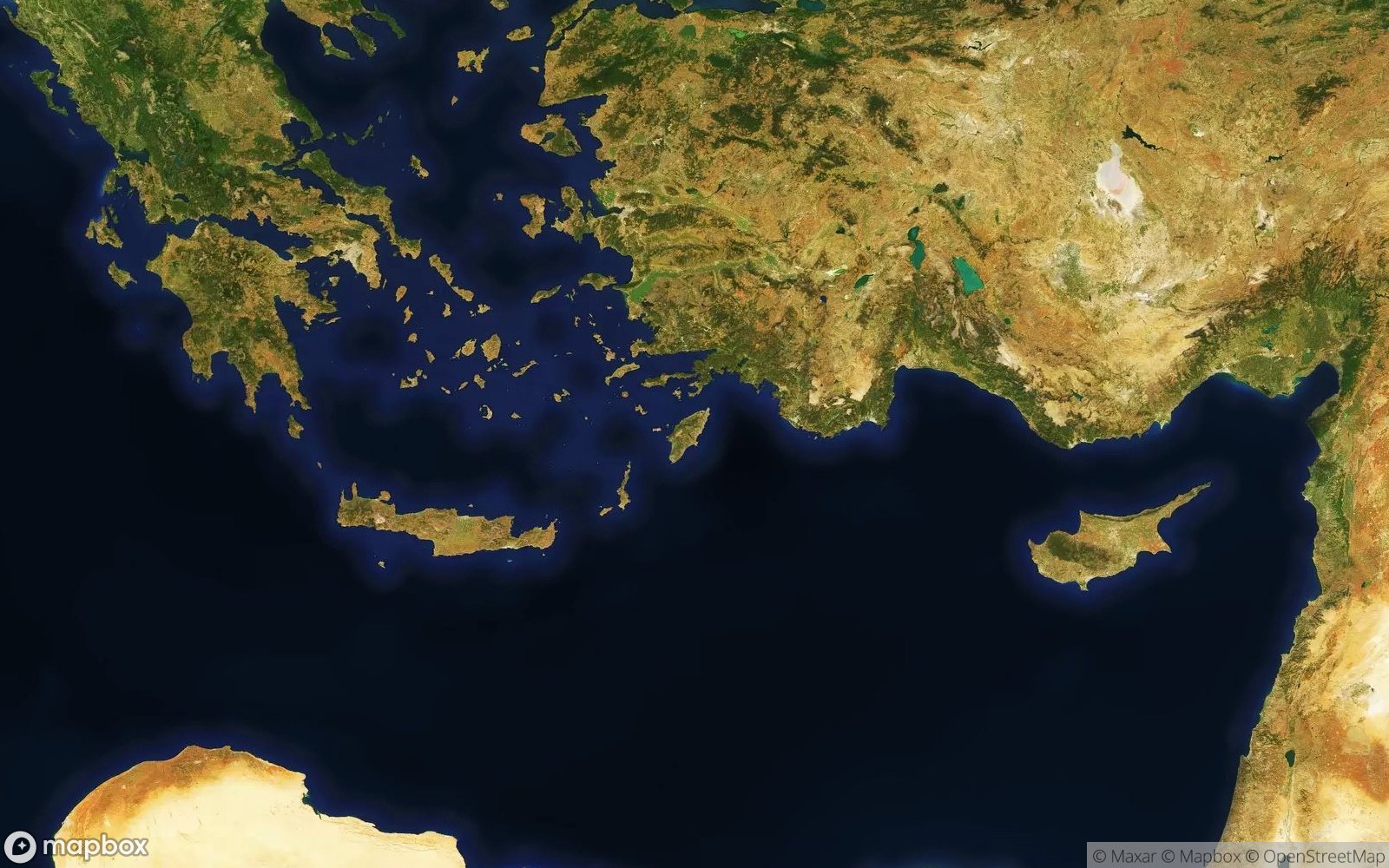 Rhodes satellite view