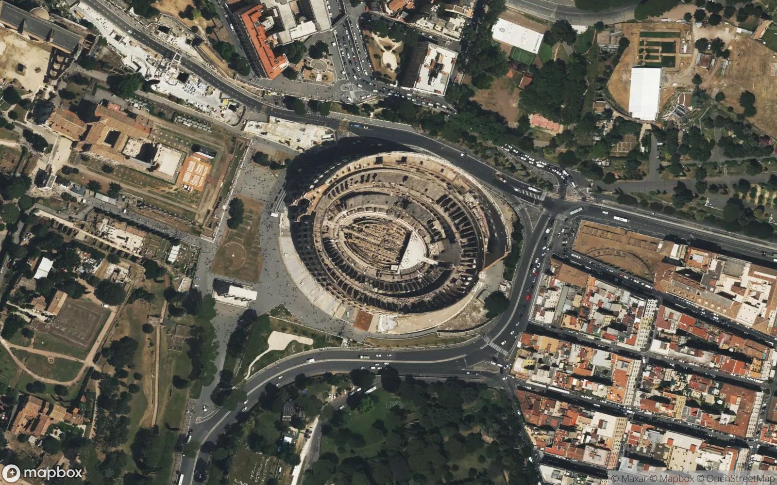 Colosseum satellite view