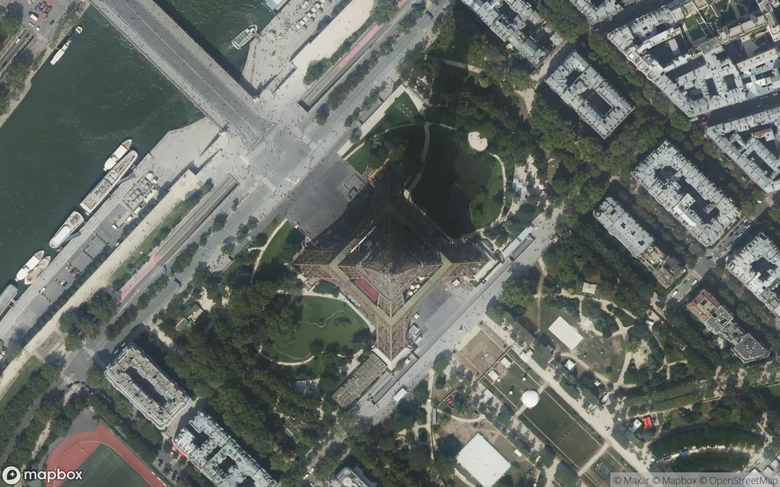 Eiffel Tower satellite view