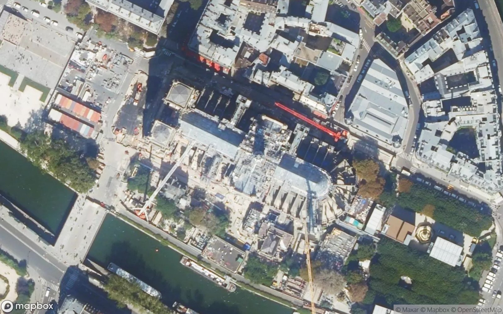 Notre Dame satellite view
