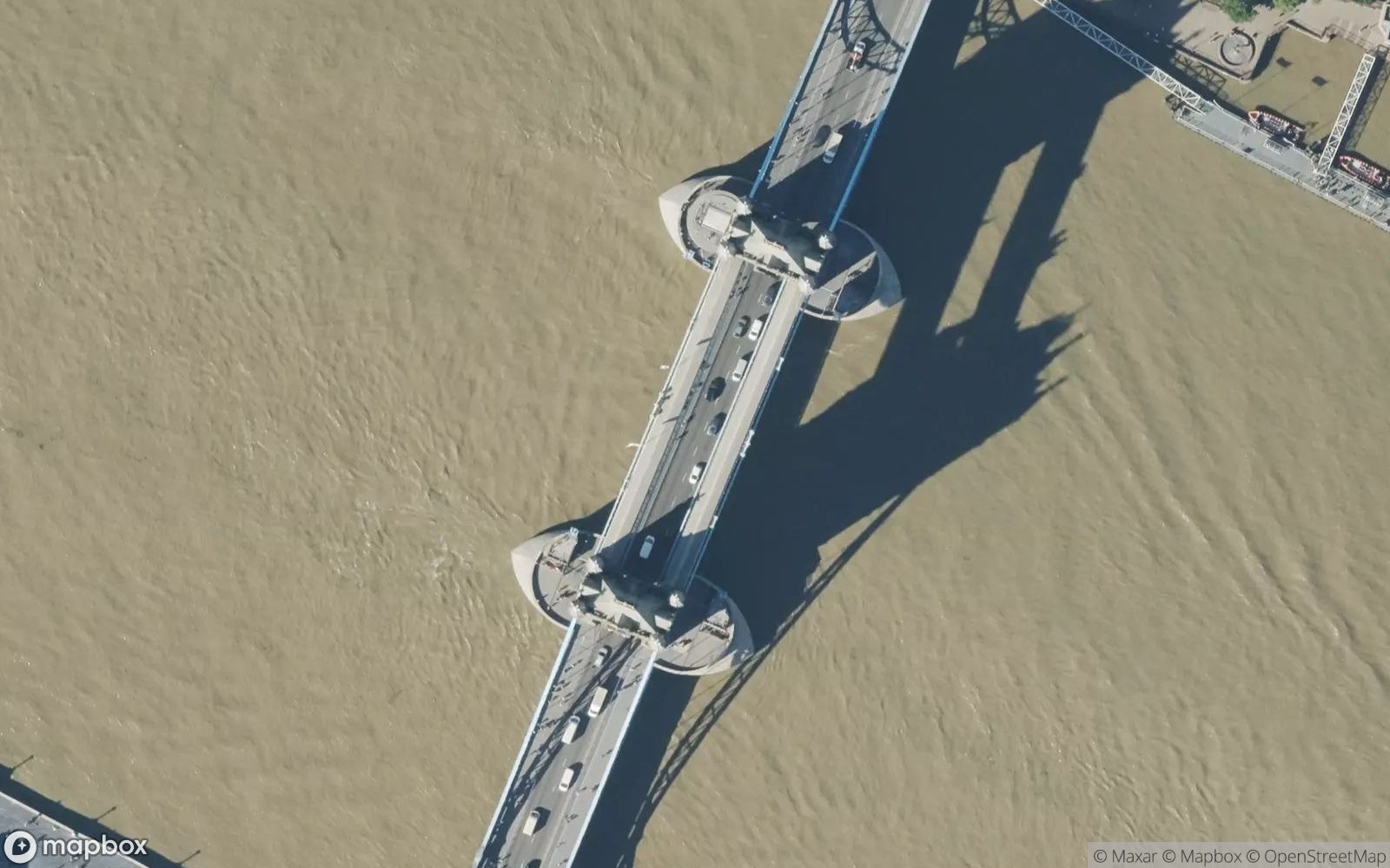 Tower Bridge satellite view