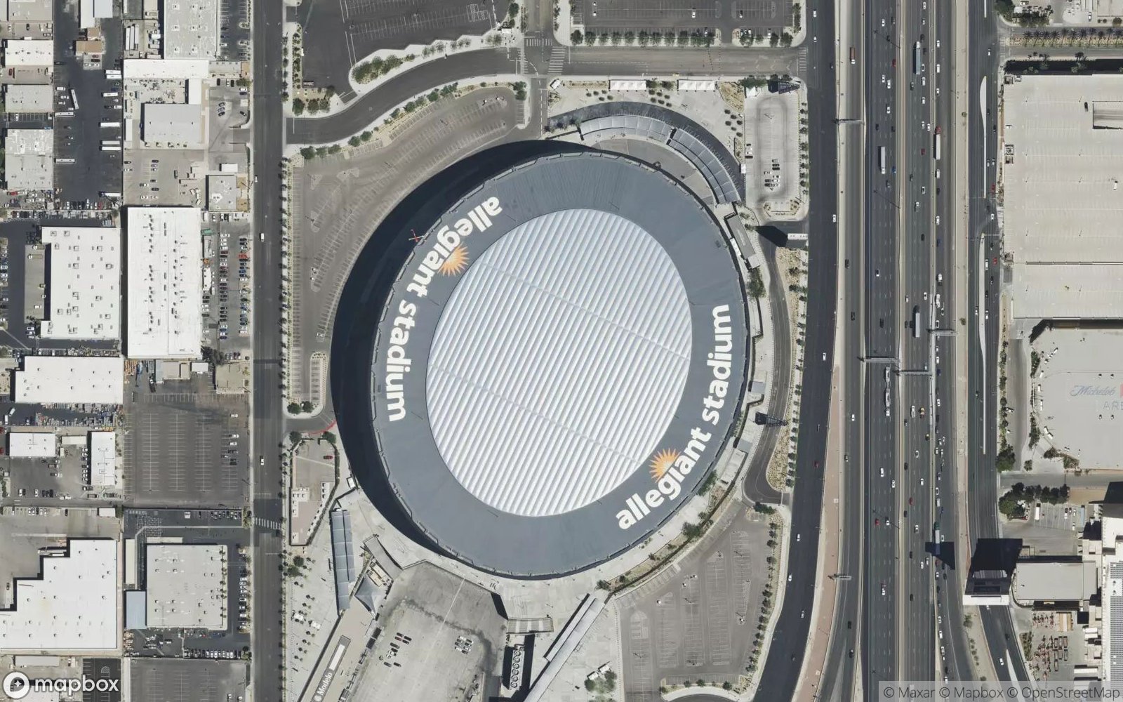 Allegiant Stadium satellite view