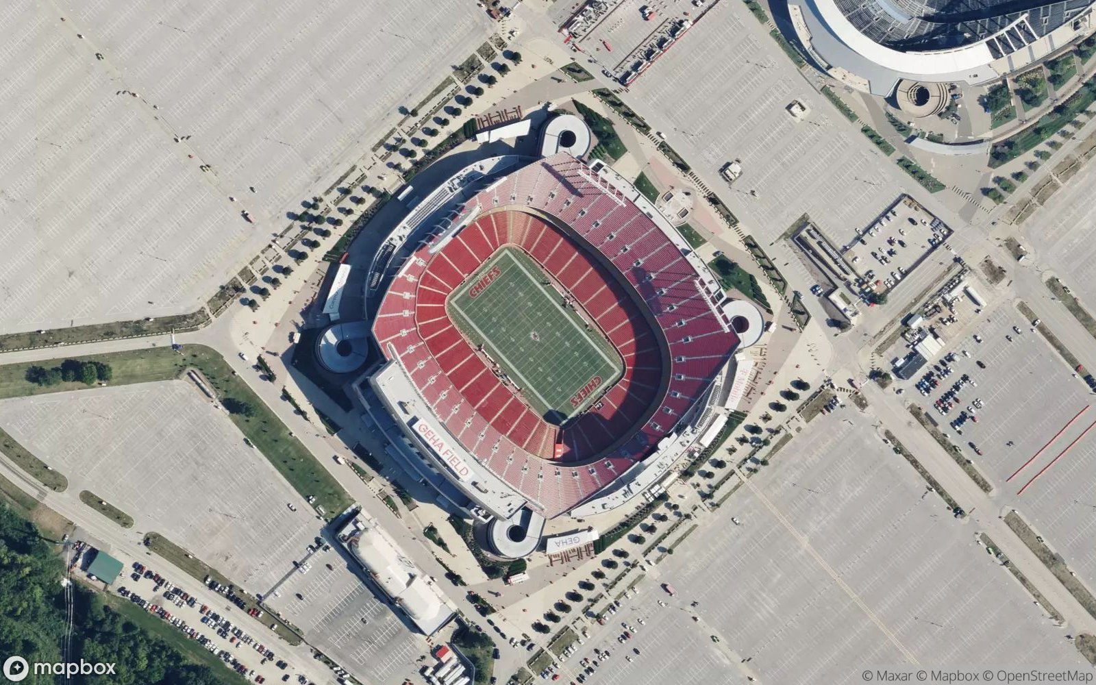 Arrowhead Stadium satellite view
