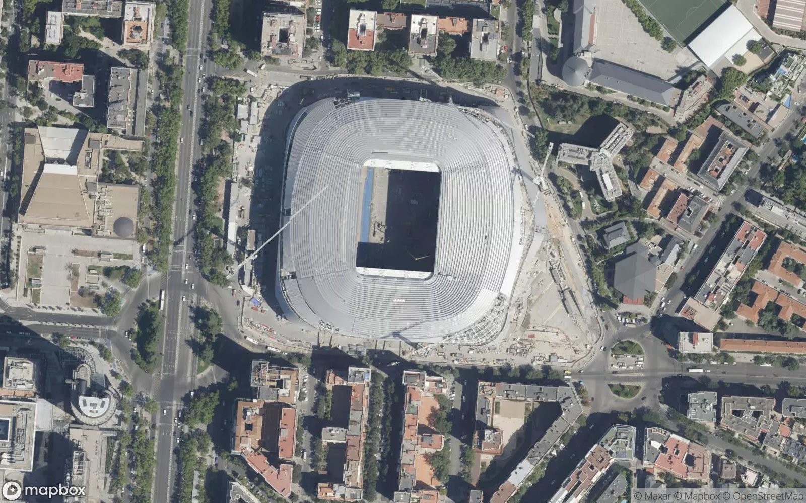 Santiago Bernabéu satellite view