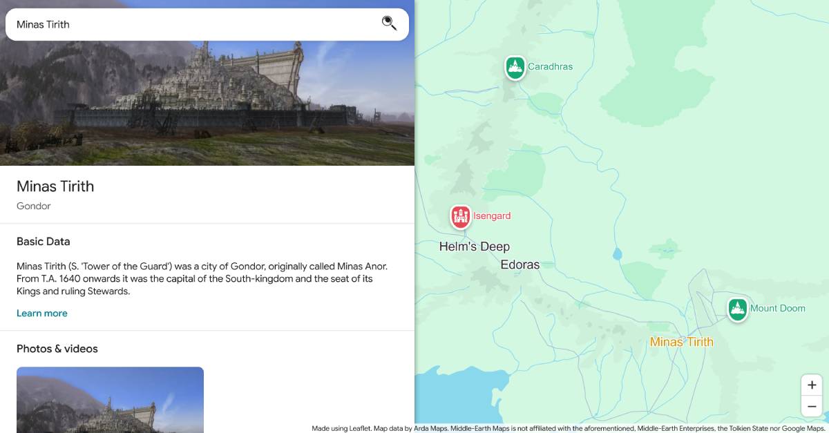 Main cover for Middle-Earth Maps web application
