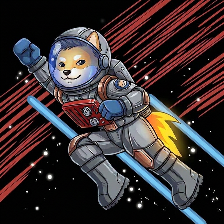 Dogelon in spacesuit