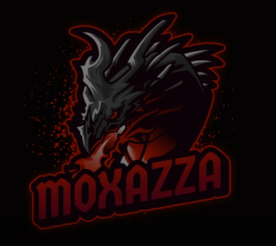 Moxazza red and black dragon publisher stamp