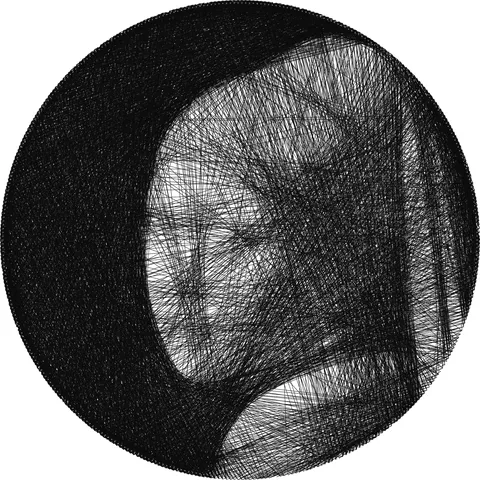 String art of Girl with a Pearl Earring