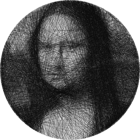 String art of Mona Lisa