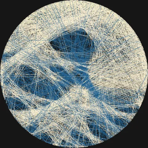 String art of The Great Wave off Kanagawa
