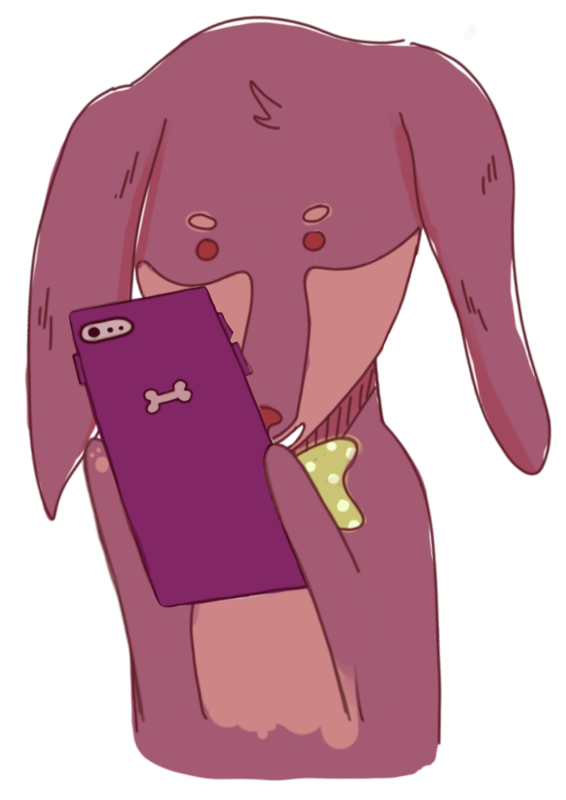 Marty holding a phone