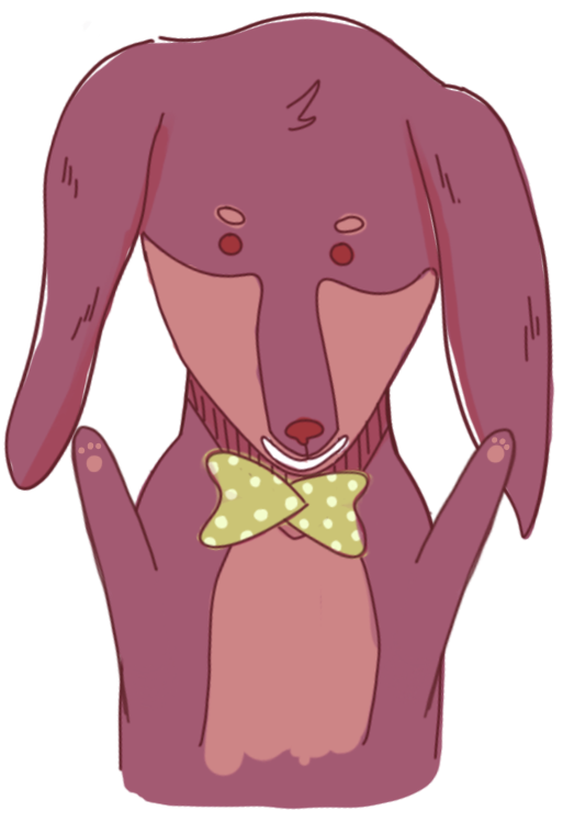 Marty smiling with paws up