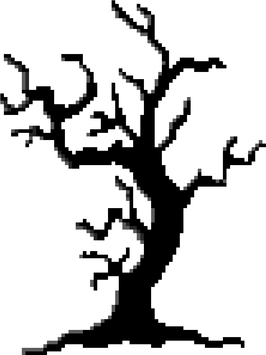 haunted pixel art tree with no leaves