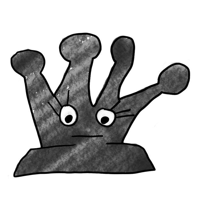 A hand drawn Black King Chess piece